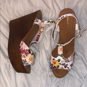 Bamboo Floral Wedges